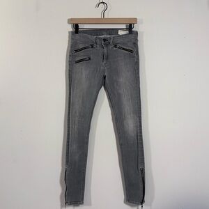rag & bone Gray Women's Skinny Jeans with Zipper Accents